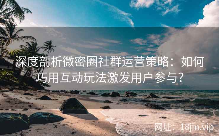 深度剖析微密圈社群运营策略：如何巧用互动玩法激发用户参与？
