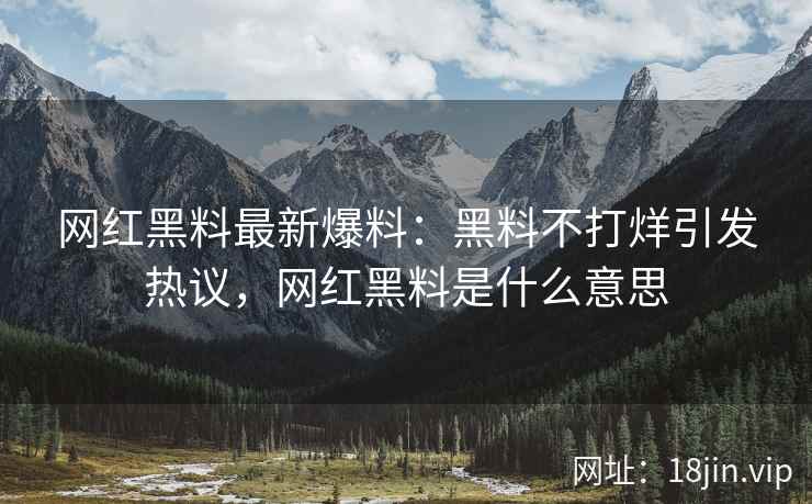 网红黑料最新爆料：黑料不打烊引发热议，网红黑料是什么意思