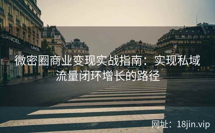 微密圈商业变现实战指南：实现私域流量闭环增长的路径