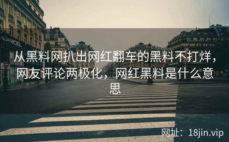 从黑料网扒出网红翻车的黑料不打烊，网友评论两极化，网红黑料是什么意思