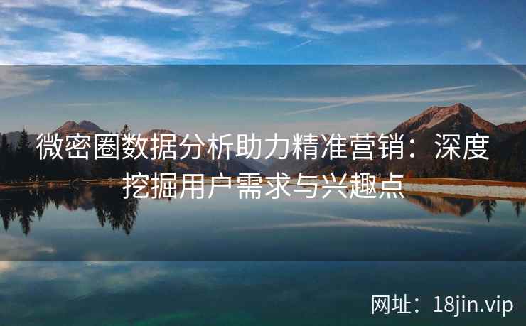 微密圈数据分析助力精准营销：深度挖掘用户需求与兴趣点