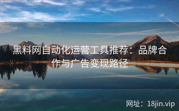 黑料网自动化运营工具推荐：品牌合作与广告变现路径